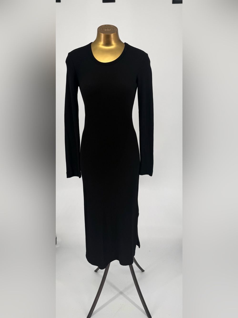 NWT James Perse Black Long-Sleeve Midi Bodycon Dress U.S. Size Medium or 6-8
